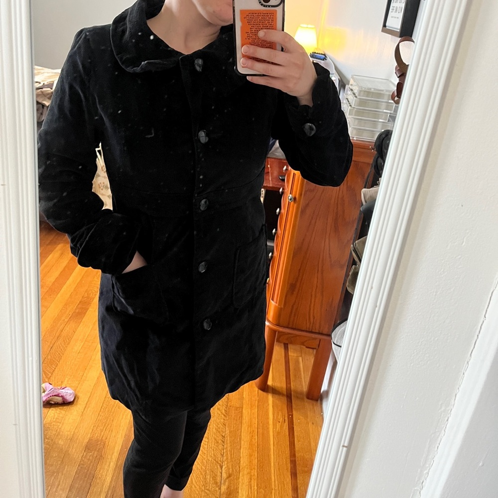 Black women’s button up felt jacket